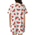 thumbnail image 3 of Kdxio Hand Drawn Watermelon Print Pajamas Sets for Women Short-Sleeved Pjs with Lounge Shorts Two Piece Sleepwear S-4XL, 3 of 9