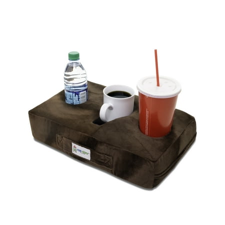 Cup Cozy Pillow (Brown)- The world's BEST cup holder! Keep your drinks close and prevent spills. Use it anywhere-Couch, floor, bed, man cave, car, RV, park, beach and (Best Rv Parks In Canada)