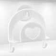thumbnail image 5 of Kitchen Bathroom Sink Heart-Shape Suction Sponge Holder Storage Rack with Hooks Design for Soap Sponges Scrub Brushes (White), 5 of 7