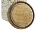 thumbnail image 6 of DecMode 9", 11"H White Ceramic Floral Handmade Intricately Carved Decorative Jars with Wood Lids, 2-Pieces, 6 of 8