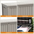 thumbnail image 3 of 120 Gallon Waterproof Deck Box Patio Furniture Organization Container with Lockable Lid, Resin Outdoor Storage Box for Garden, Yard, Poolside, Gray, 3 of 7