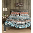 thumbnail image 3 of Chezmoi Collection 4-Piece Southwestern Cowboy Rodeo Sheet Set California King Size, Multicolor Blue Brown Beige Clay Printed Brushed Microfiber Lightweight Breathable Deep Pocket Bed Sheets, 3 of 9