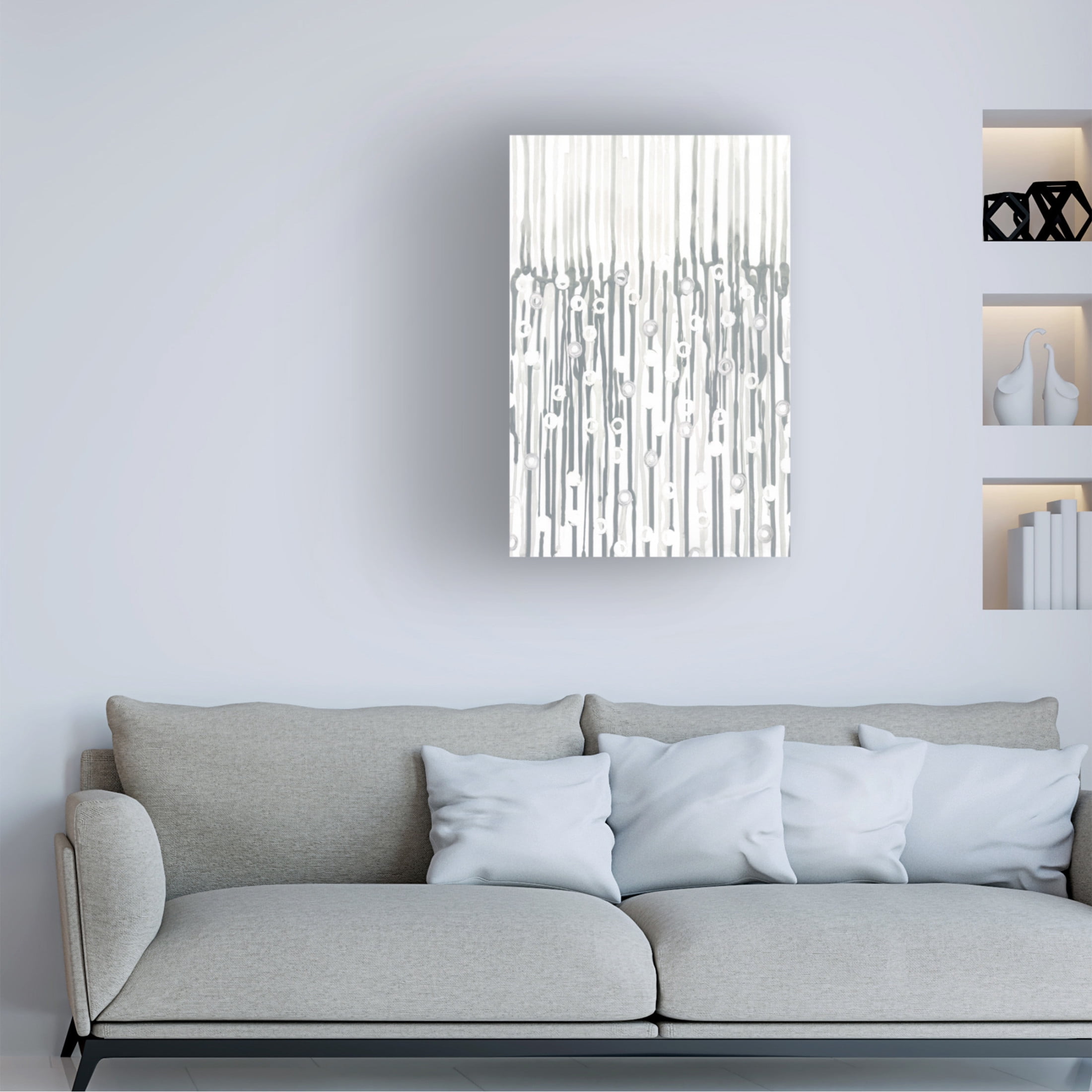Canvas Wall Art - Vanna Lam 'Silver Rain I' Wall Art for Living Room, Bedroom, or Office Décor by Trademark Fine Art - 22 x 32 Inches