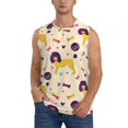thumbnail image 2 of Fotbe Men's Cartoon Poodle Dog Print Men's Sleeveless Muscle Tank Tops Casual T-Shirts for Gym Workout Beach-XX-Large, 2 of 8