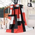 thumbnail image 2 of Red and Black Modern Art Geometric Blanket,Comfortable Soft Flannel Throw Blanket,All Season,Warm Lightweight Blankets for Sofa Bed Couch Living Room Chair,40"x50"(100x130cm), 2 of 4
