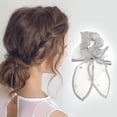 thumbnail image 2 of Unique Bargains 1 Pc Grace Rhinestones Bow Scrunchie Hair Elastic Band Gray, 2 of 5