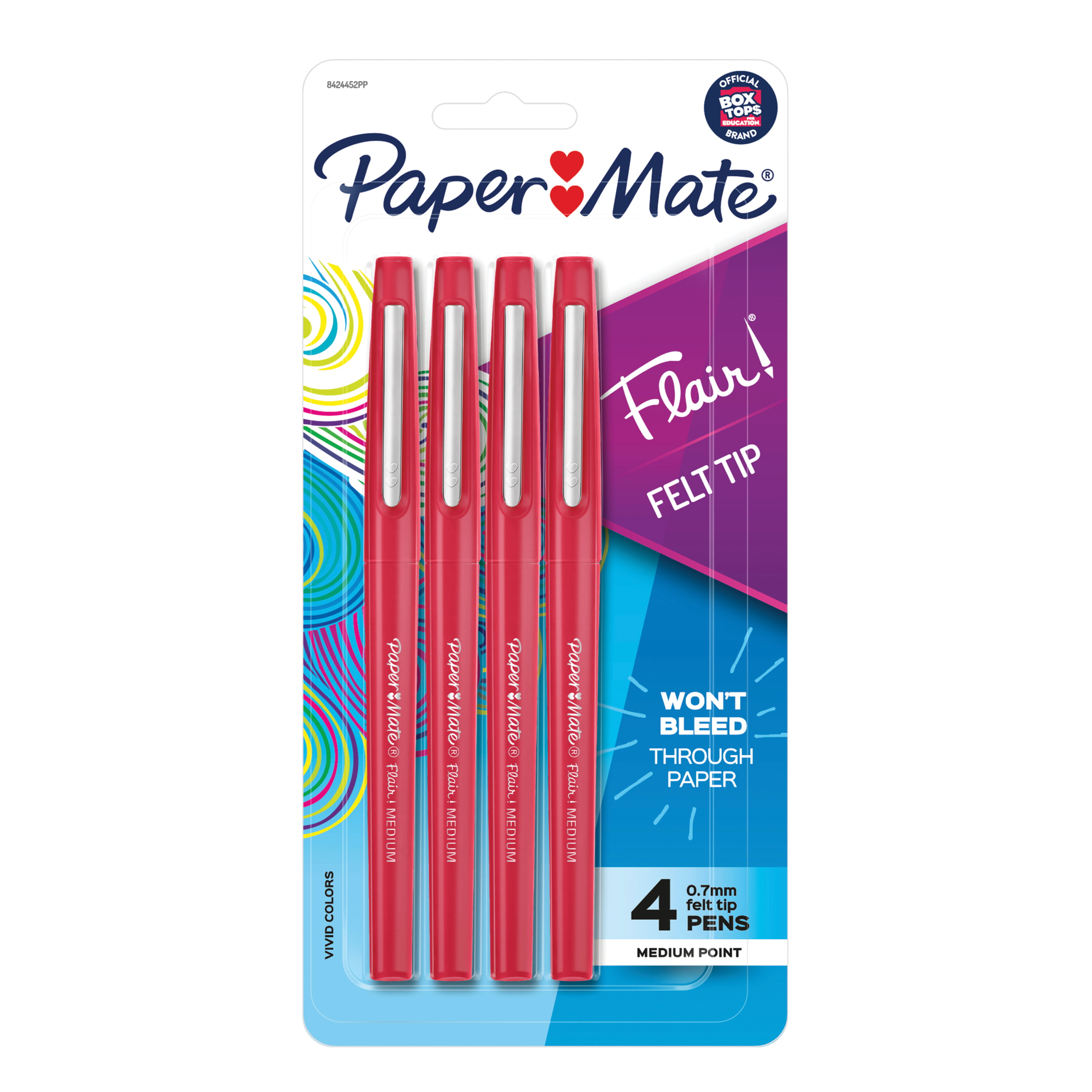 80s Vintage Paper Mate Flair Red Felt Tip Pen With Point Guard Carded NOS for sale online 