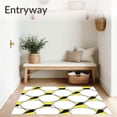 thumbnail image 3 of ODIKA 3'x5' Machine Washable Non-Slip Area Rug, Hexagonal Honeycomb Entrance with Modern Styling High Traffic Rug, White, 670653, 3 of 7