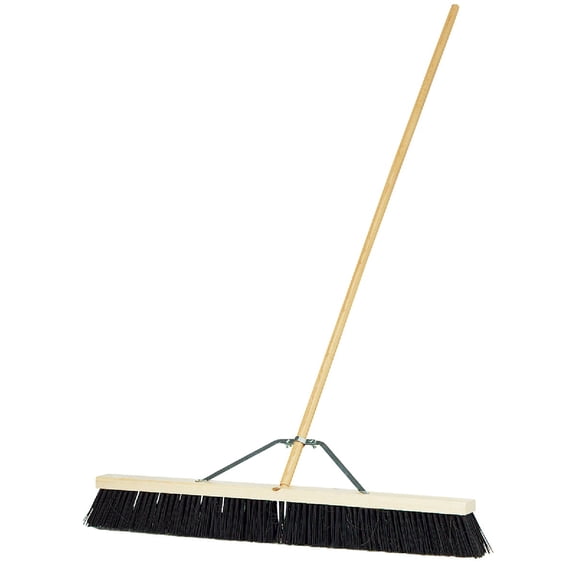 DQB Industries 36 Inch Push Broom - Stiff Polypropylene Bristles, Heavy Duty - Black — Residential Use, Standard Application