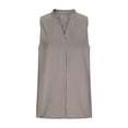 thumbnail image 4 of Womens Dressy Business Casual Blouse Mock V Neck Sleeveless Shirts Tunic Work Shirt Summer Solid Color Tank Tops, 2026 New Limited Time Offer, 4 of 6
