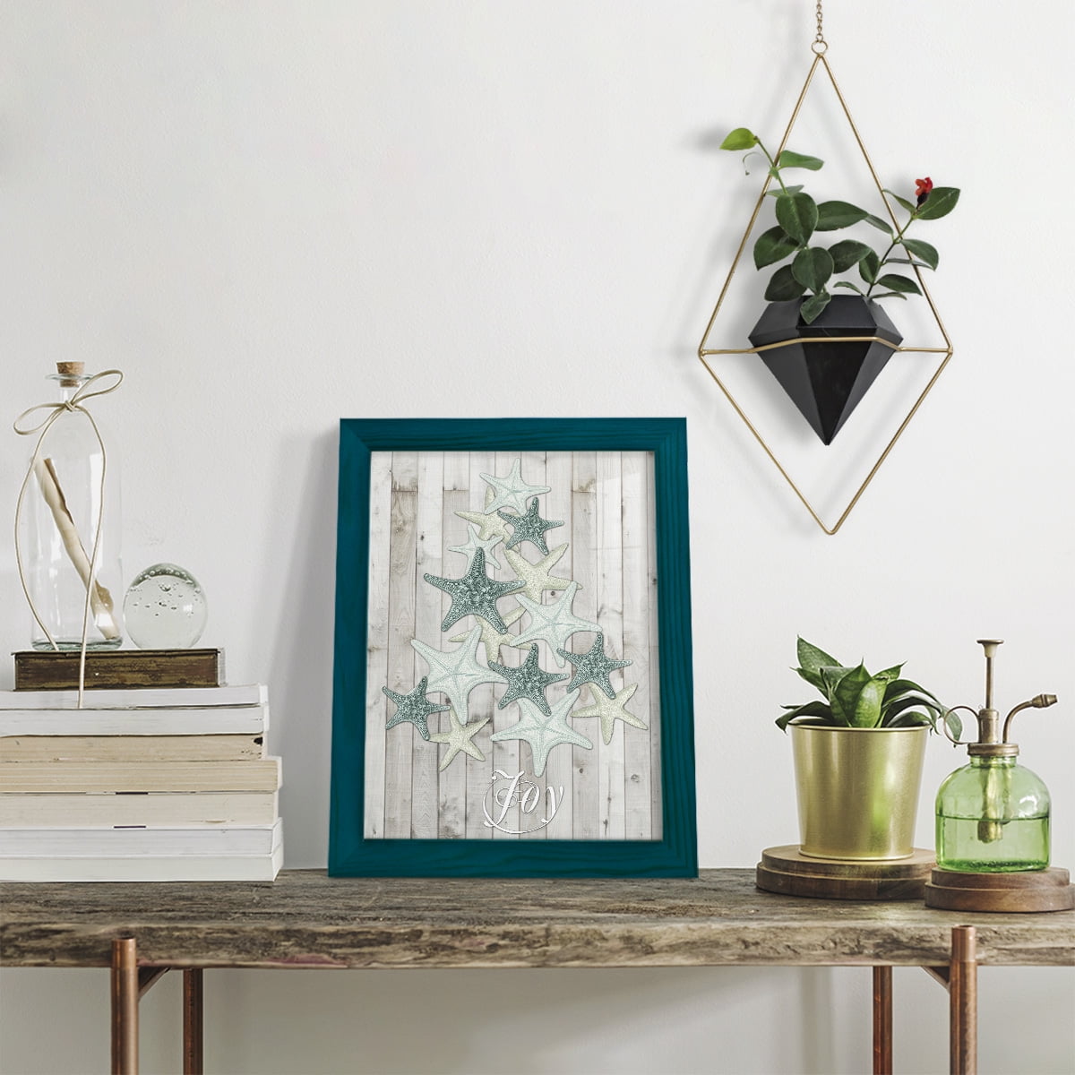 Coastal Christmas III -Framed Print w/glass-Ocean Blue