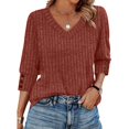 thumbnail image 5 of V Neck Long Sleeve Shirts for Women Casual Loose Tops Lightweight Tunic Sweaters, L, 5 of 6