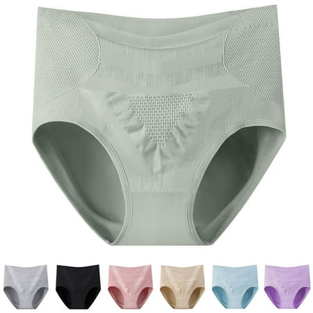 

harmtty Women Briefs Cozy Soft Breathable Anti-pilling Intimacy Solid Color High Waist Anti-septic Moixture-wicking Women Underpants for Everyday Wear Skin Color