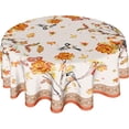 thumbnail image 1 of Nappe d'Automne Ronde 60 Pouces Feuille d'Automne Nappe d'Extérieur Jaune Fleurs et Oiseaux Nappe Lavable Récolte Action de Grâce Housse de Table Décorative pour Maison Cuisine Salle à Manger Intérieur Fête Pique-Nique, 1 of 6