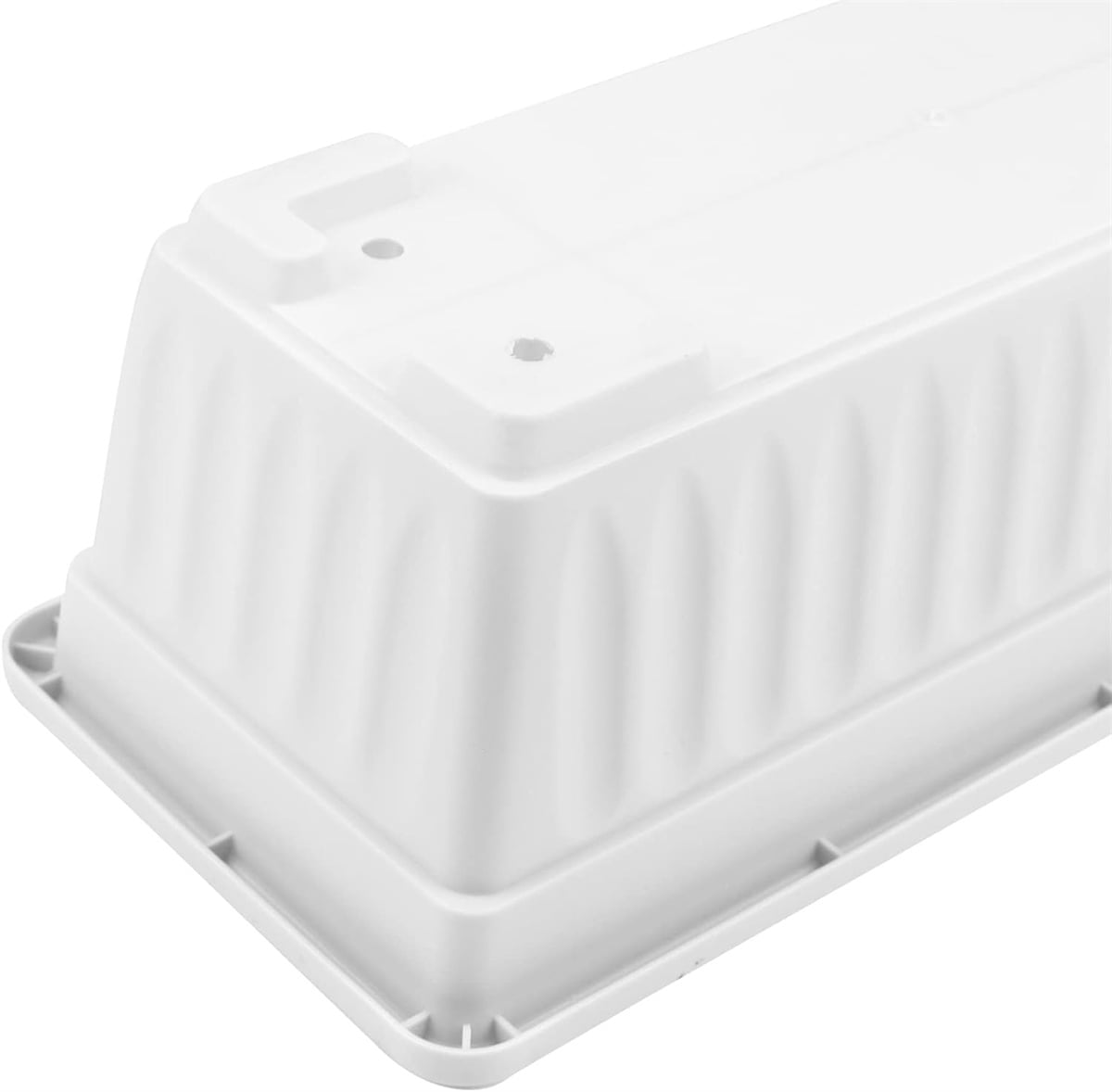 Window Box Planter with Saucers,Bexikou 3 Pack Plastic Vegetable Flower Planters Boxes 17 inches Rectangular Flower Pots for Indoor Outdoor Garden, Patio, Home Decor (White)