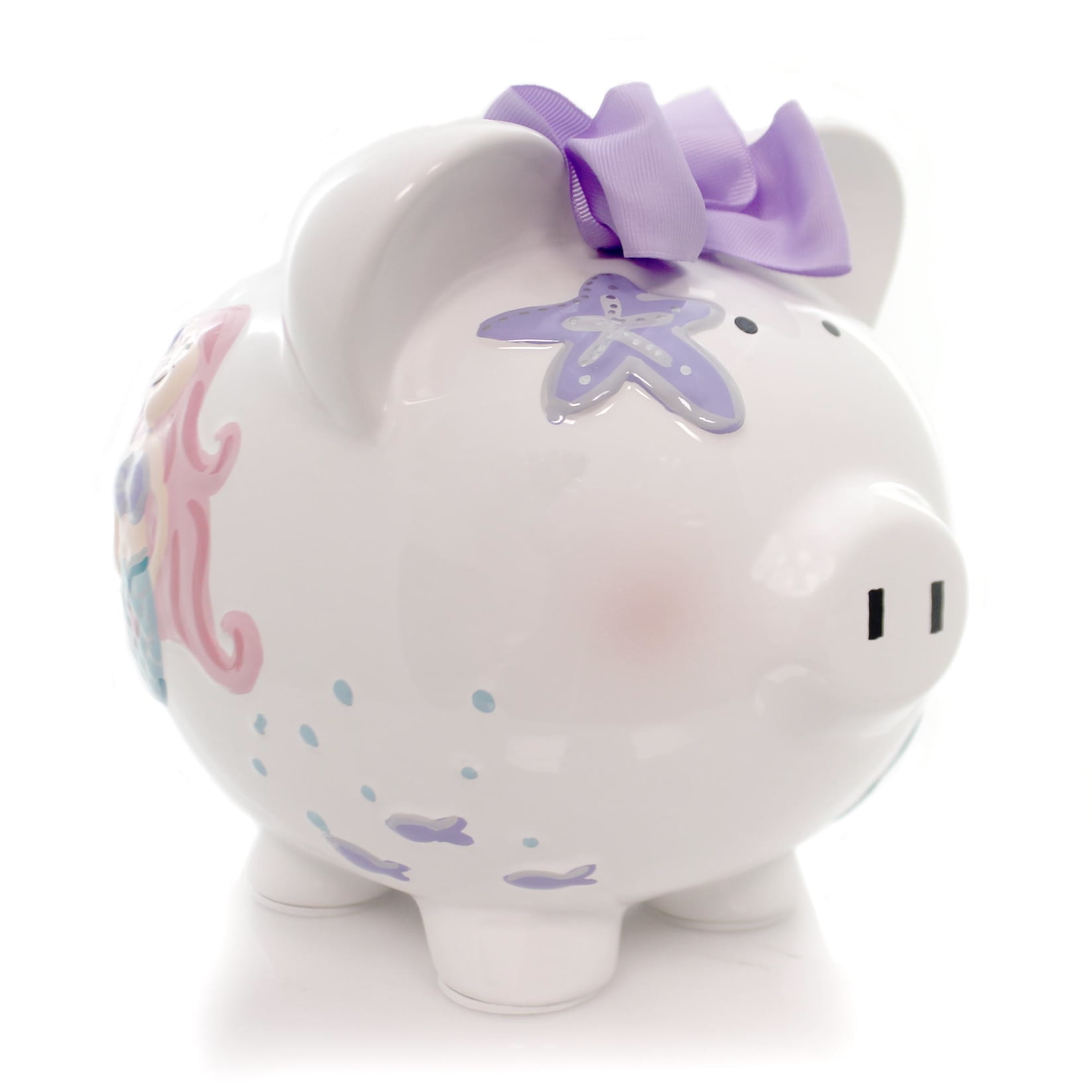 Mermaid Piggy Bank - 1 Bank 7.75 Inch, Ceramic - Sea Hose Crab Ocean Starfish 36836