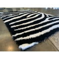 thumbnail image 3 of Zebra Animal Print Black & White Shag Long Pile Area Rug/Carpet by Makymo, 3 of 4