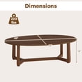 thumbnail image 3 of Costway 46” Oval Coffee Table with Thickened Top & Solid Rubber Wood Frame for Living Room Walnut, 3 of 10