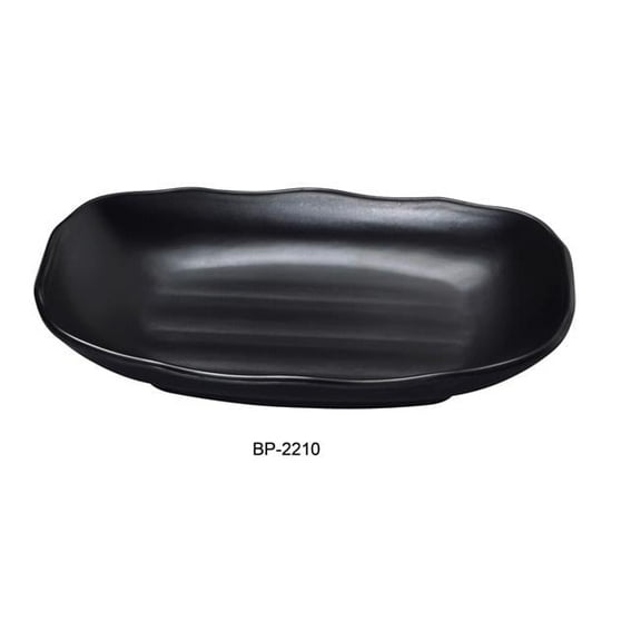 Yanco BP-2210 Black pearl-1 New Rectangular Bowl, 10" Length, 6.25" Width, Melamine, Black Color with Matting Finish, Pack of 48