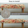 thumbnail image 4 of Jiueut Vintage Butterfly Rose Peony Print Dining Room Bench Covers, Anti Dust Long Bench Seat Slipcover Stretchable Rectangle Chair Protection for Living Room Bedroom Kitchen, 4 of 7