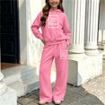 thumbnail image 6 of LvhaoGJOB Big Kids Boys Sweatshirt and Pants Outfit Set, Pink - fleece fabric, ready for print, 6 of 7