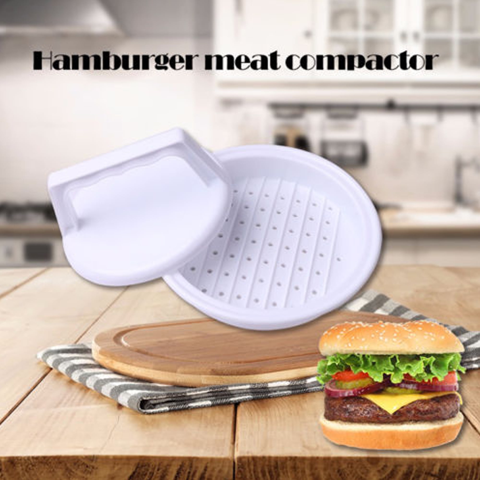 DIY Plastic Hamburger Meat Compactor Press Mold Grill Burger Maker Kitchen 