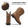 thumbnail image 3 of BURUDANI Toddler Little Boys Girls Cowboy Boots Kids Western Square Toe Riding Mid Calf Boots, 3 of 6