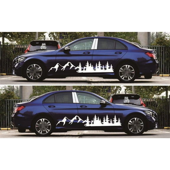 Zyutaosan Tree Mountain Car Sticker Decal Forest Vinyl Custom Nature Graphic For Camper Rv Trailer Truck Custom Sticker