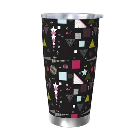 

Fuzoiu Colorful Geometry Print 20oz Tumbler Stainless Steel Vacuum Insulated Car Cup Insulated Coffee Mug Travel Mug with Lid Thermal Cup for Outdoor-Without Straw