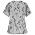 thumbnail image 1 of Camisetas de uniforme de trabajo con estampado de Acción de Gracias de Navidad, blusas, camisetas con 2 bolsillos, 1 of 2