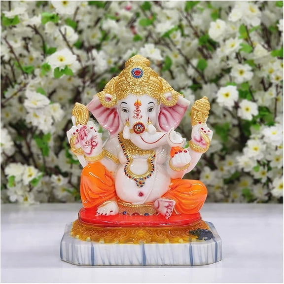Ganesha Statue Indian God Statue Diwali Gift Small Ganesha Idols Hindu God Statue Ganesha Sculpture Handmade God Statue Majestic Ganesh Figure Hindu Good Luck God for Gift Home Decor - AtoZ India Cart