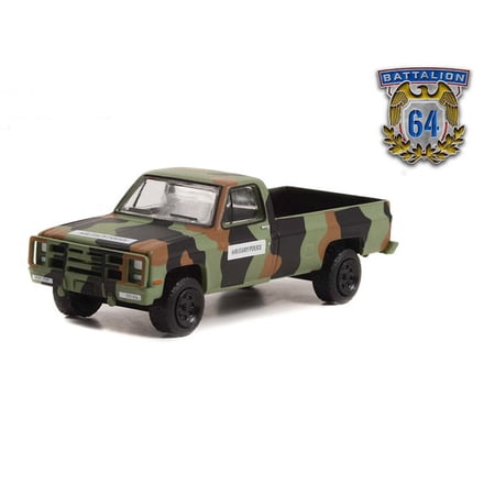 Greenlight Collectibles 1/64 1985 Chevrolet M1008 CUCV Pickup Truck US Army Military Police Camo Battalion 64 Series 2 61020-D