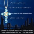 thumbnail image 2 of Gem Stone King 18K Yellow Gold Plated Silver Blue Apatite Cross Pendant Necklace for Women (2.62 Cttw, Gemstone, Oval 6X4MM, With 18 inch Silver Chain), 2 of 5