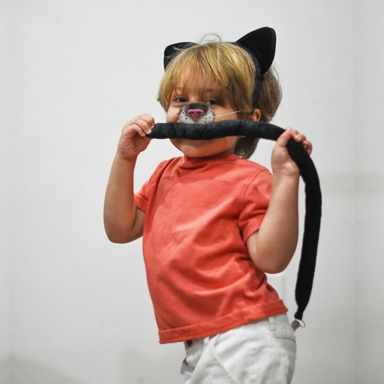 Dress Up Kit Cute Black Cat Animal Ears Headband Tail Nose Halloween Costume Set Dress Up Kit Cute Black Cat Animal Ears Headband Tail Nose Halloween Costume Set