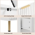 thumbnail image 6 of Modern Fluted 6 Drawer Wide Dresser, Wooden Double Dresser TV Stand with Deep Storage Drawers for Bedroom Living Room - White, 6 of 8