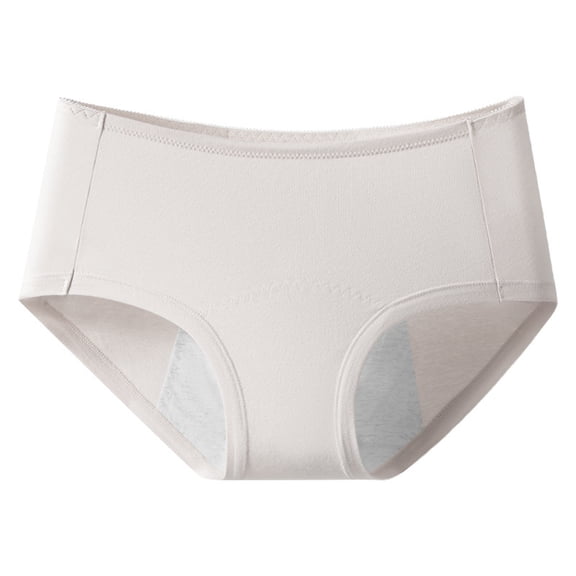 Plus Size Period Underwear for Women Leak Proof Menstrual Briefs Breathable Stretch Soft Solid Color Panties 2026 Light Gray M