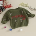 thumbnail image 3 of Baby Christmas Sweaters Long Sleeve Candy Cane Embroidery Pullovers, 3 of 9