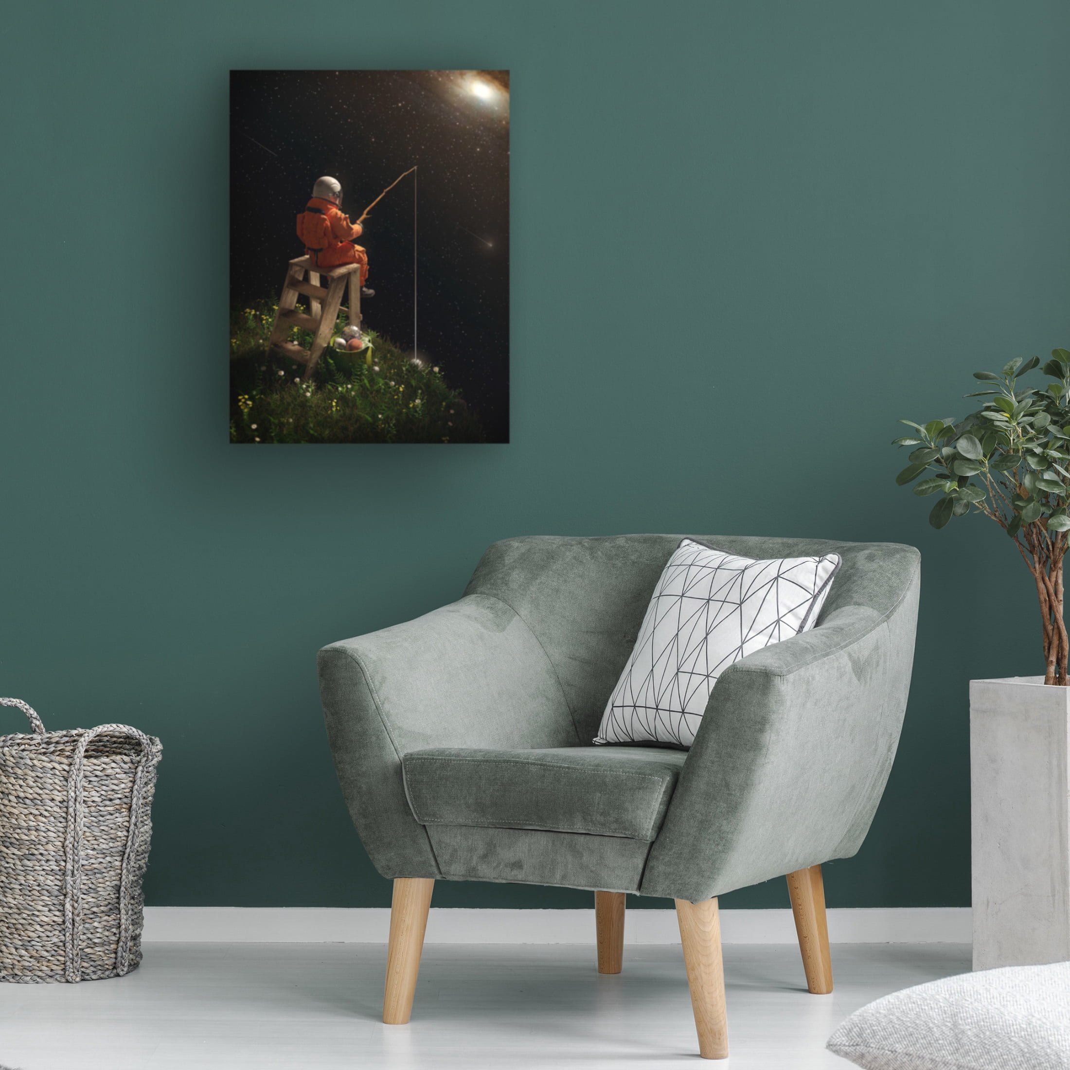 Canvas Wall Art - Francis Minoza 'Star Fishing' Wall Art for Living Room, Bedroom, or Office Décor by Trademark Fine Art - 14 x 19 Inches
