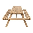 thumbnail image 6 of Shoreham 59" Modern Classic Outdoor Wood Picnic Table Benches with Umbrella Hole, Light Teak, 6 of 10