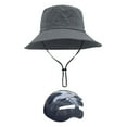 thumbnail image 1 of Sombrero de pescador con cuerdas para hombre y mujer, protección solar, ala ancha Gris, 1 of 9