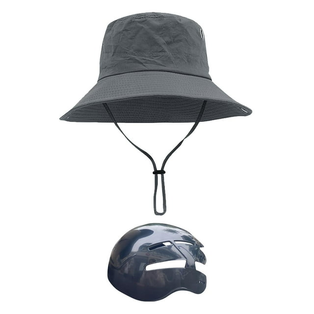 Sombrero de pescador con cordones, transpirable, plegable, con inserto Gris