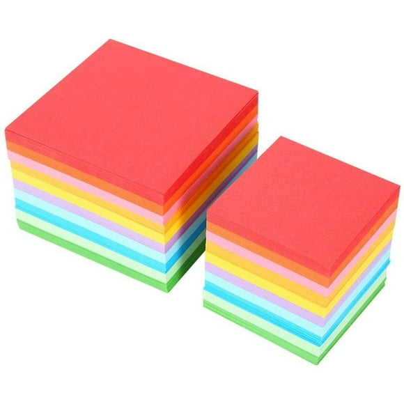 Huggegwe Papier Origami 520 Pcs Papier Pliant Coloré Double Face Feuilles de Papier Origami 7x7 cm CA919-113898