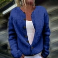 thumbnail image 3 of Cardigan Sweaters for Women Trendy Chunky Knit Cardigan Sweater Button Down Long Sleeve Solid Color Jacket Outerwear, 3 of 4