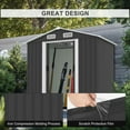 thumbnail image 4 of 6x4ft Shed Outdoor Storage, All-weather Metal Garden Shed W/Floor, Galvanized Steel Tool Storage Shed, Double Lockable Doors, Aluminum Frame, Gloves, 74''H, 4 of 9