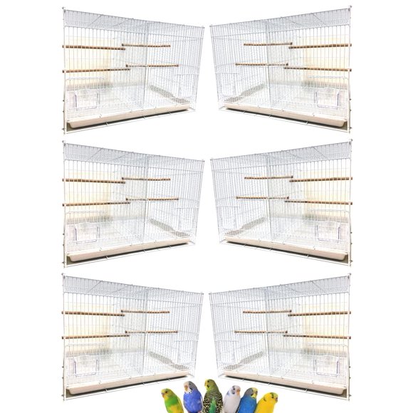 Small Breeder Breeding Cages with Center Dividers, Pack of 6, 24 x 16 x 16 H inches (24 x 16 x 16 H inches, White)