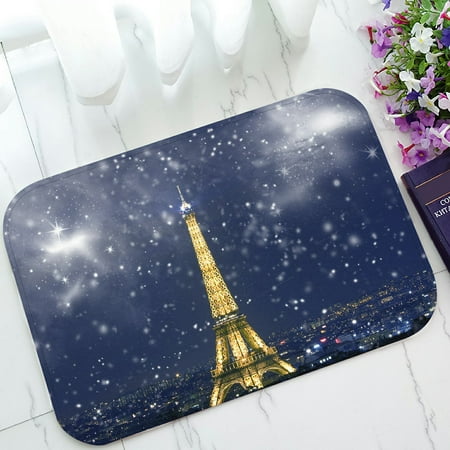 Cost Of Replacing Patio Doors With French Doors PHFZK City Landmark Doormat, France Paris Eiffel Tower with Snowflakes Doormat Outdoors/Indoor Doormat Home Floor Mats Rugs Size 23.6x15.7 inches ()