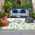 thumbnail image 2 of Blue Yellow Spring Floral Outdoor Rug for Patio/Deck/Porch, Non-Slip Large Area Rug 5 x 7 Ft, Flowers Summer Botanical Indoor Outdoor Rugs Washable Area Rugs, Reversible Camping Rug Carpet Runner, 2 of 8