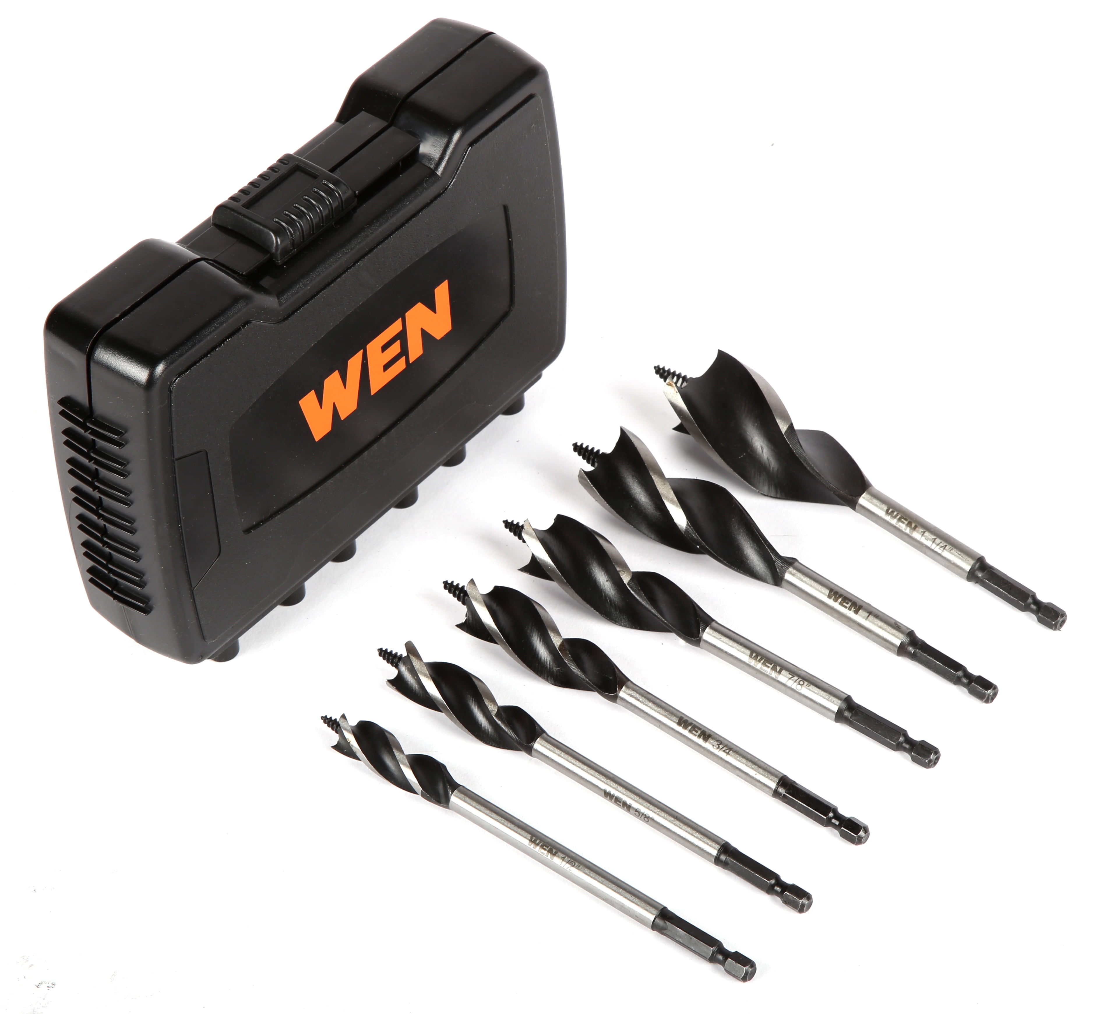 WEN 6-Piece Tri-Flute Auger Drill Bit Set with Carrying Case