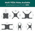 onn. Full Motion TV Wall Mount for 19" to 50" TVs, up to 15° Tilting