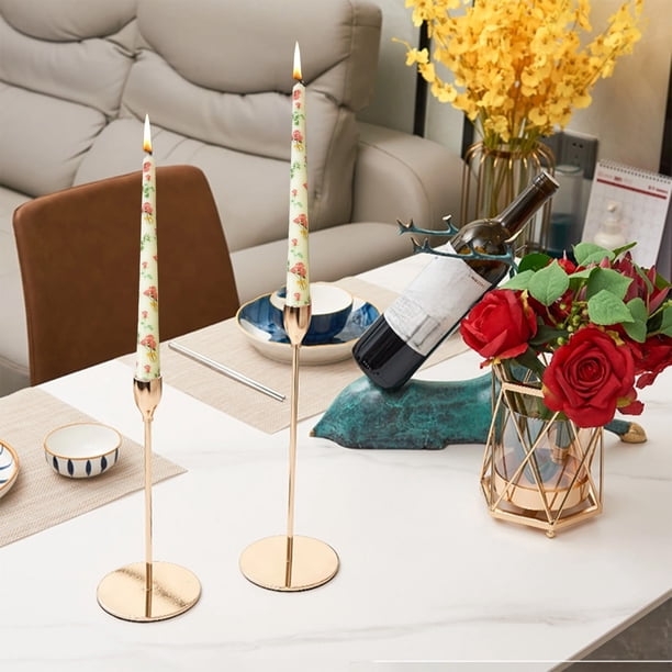 Xihbxyly Velas de Flores, Elegante Juego de Velas Largas, Decoración Romántica para Cenas a La Luz de Las Velas, Elegantes Velas Cónicas de Cera Mixta, Ideal para Bodas, Fiestas y Ocasiones Especiale